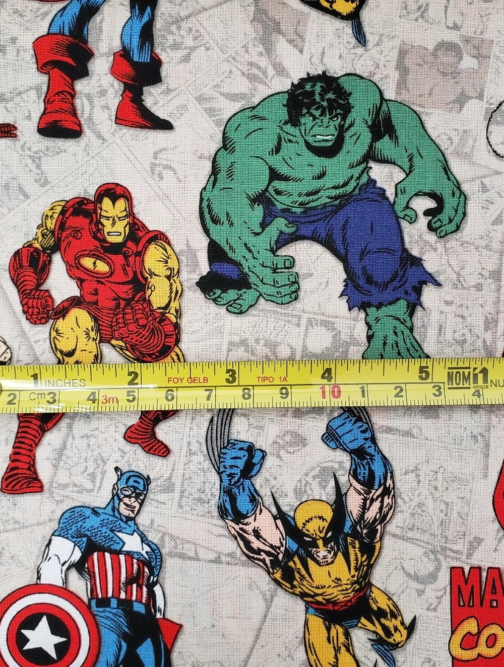 Avengers Marvel Cotton Fabric Thor Spiderman Ironman Hulk sold By The Yard - Picture 3 of 5